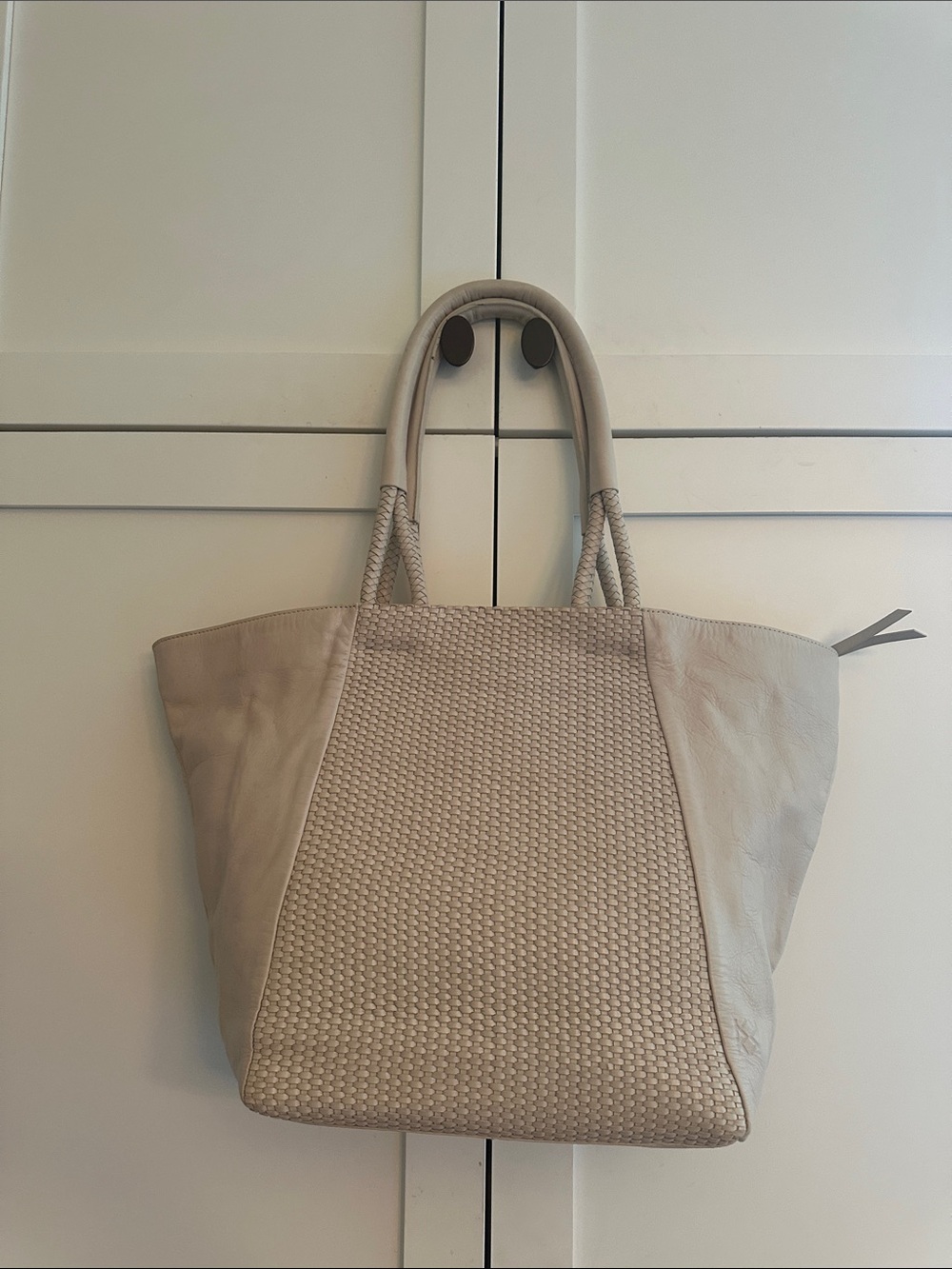 CHRISTOPHER KON WOVEN LEATHER TOTE